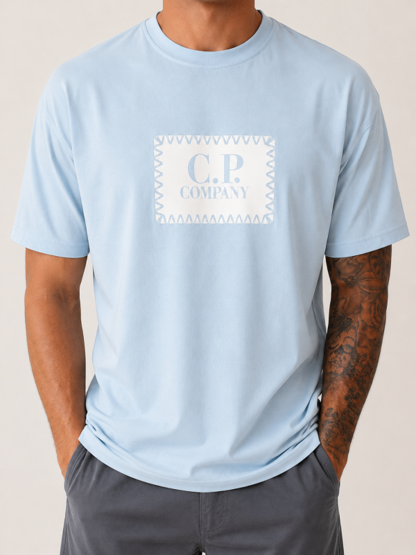 Light Blue C.P. Company – white rectangular box logo view 1