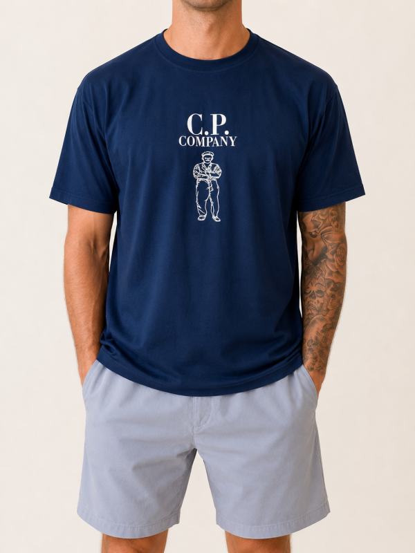 C.P. Company T-Shirt Beige – Graphic Logo view 1